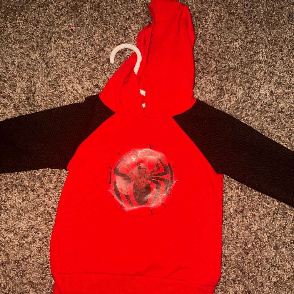 Red & Black Kids Spider Hoodie Sweatshirt